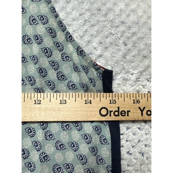 Xhilaration Tank Top Womens XS Flowers Flowy Polyester Blend Blue Red Solid Back - Picture 9 of 10